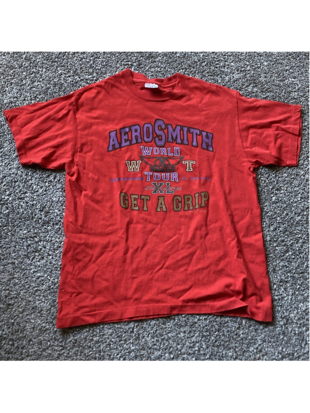 Size XL Vintage Aerosmith T-Shirt Get A Grip 1993 Tour Tee 2 Sided Graphic EUC